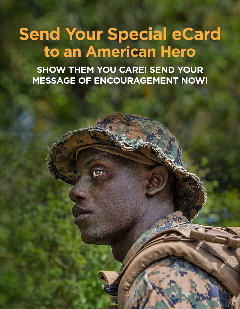 Share peace and hope with a lonely american hero, send you christmas ecard to troops and veterans